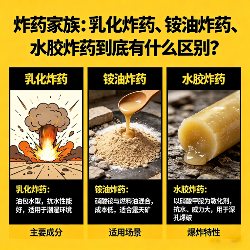 新市炸药家族：乳化炸药、铵油炸药、水胶炸药到底有什么区别？